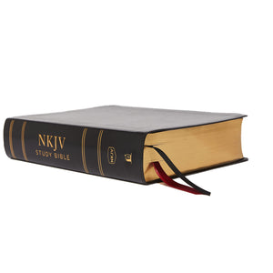 NKJV Study Bible, Leathersoft, Black, Full-Color, Comfort Print