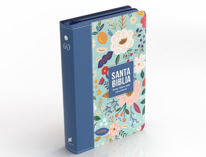 Biblia RVR 1960 Letra Gigante 14 puntos Símil Piel Azul Cobalto con Cierre e Índice
