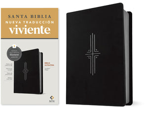 Biblia NTV Ultrafina con Filament Negro Símil Piel