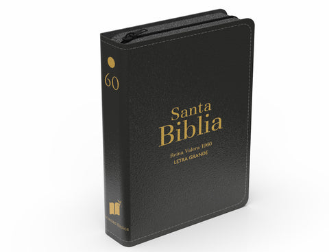 Image of Biblia RVR 1960 Compacta Letra Grande 11 puntos Símil Piel Negro con Cierre y Índice