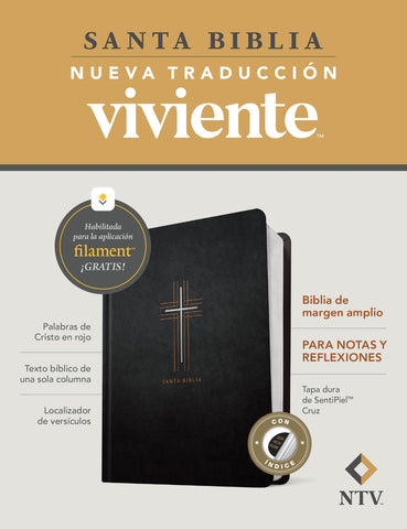 Image of BIBLIA NTV MARGEN AMPLIO FILAMENT TAPA DURA CRUZ INDICE