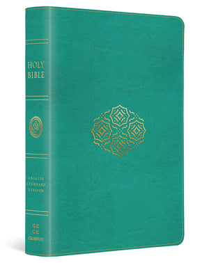 ESV LARGE PRINT COMPACT BIBLE (TRUTONE TEAL, BOUQUET DESIGN)