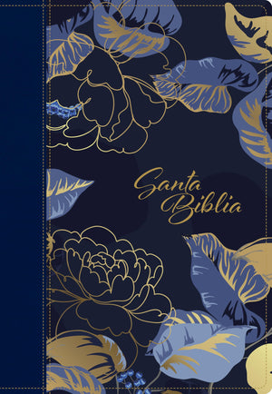 Biblia NTV Manual Letra Grande con Filament Símil Piel Azul Oscuro Índice Letra Roja