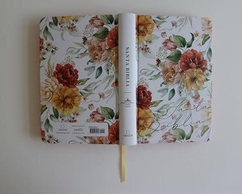 Image of Biblia RVR 1960 Letra Grande Tamaño Manual Flores Rosadas Tapa Dura