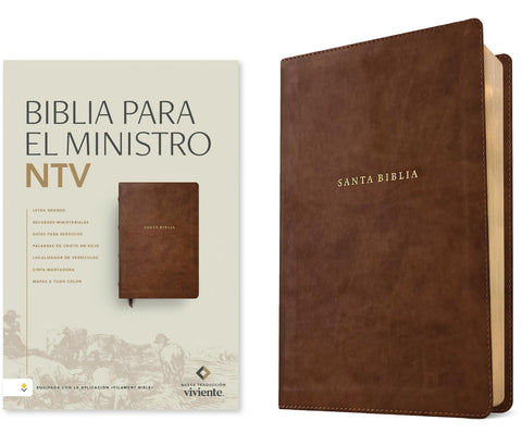 Image of BIBLIA NTV MINISTRO LETRA GRANDE FILAMENT SIMIL PIEL CAFE