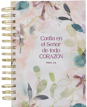 Diario Espiral con Flor Confía en el Señor Prov. 3:5