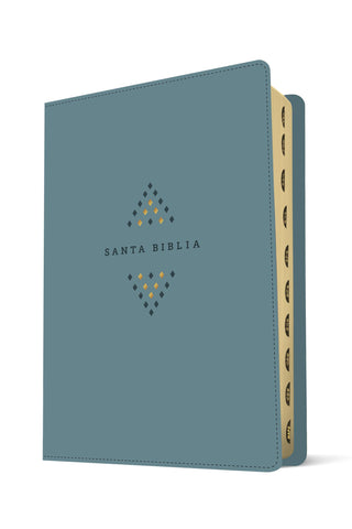 Image of Biblia NTV Ultrafina  Letra Grande con Filament Símil Piel Azul Sereno Índice Letra Roja