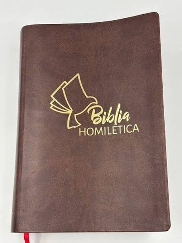 Image of Biblia RVR 1960 Homilética Símil Piel Marrón