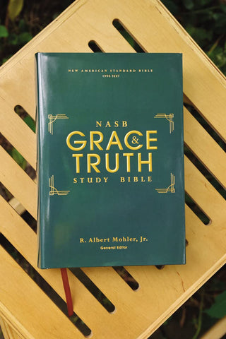 Image of NASB The Grace and Truth Study Bible (Trustworthy and Practical Insights) Hardcover Green Red Letter 1995 Text Comfort Print