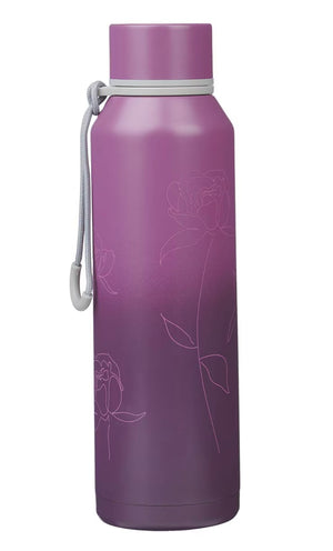 Botella de Agua de Acero Inoxidable Flor de Ciruela Confía en el Señor Prov. 3:5