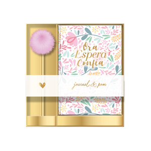 Pack Diario y Boligrafo Pom Pom: Ora Espera Confía