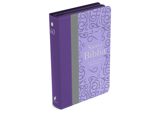 Image of BIBLIA RVR 1960 LETRA GRANDE TAMANO MANUAL TRICOLOR PURPURA GRIS LILA CON CIERRE E INDICE