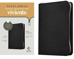Biblia NTV Compacta Cierre con Filament Símil Piel Negro