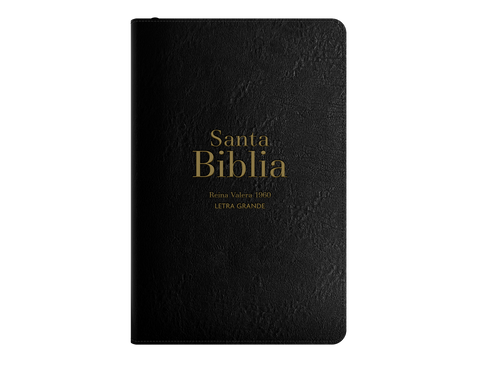 Image of BIBLIA RVR 1960 LETRA GRANDE TAMANO MANUAL SIMIL PIEL NEGRO CON CIERRE E INDICE