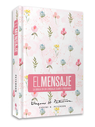 Image of Biblia El Mensaje Rosa Floral Tapa Dura