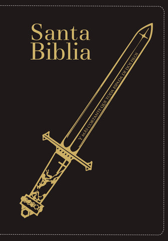 Image of Biblia RVR 1960 Compacta Letra Grande 11 Puntos Símil Piel Negro Espada