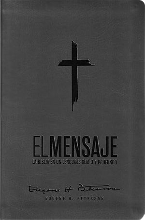 Biblia El Mensaje Gris Tela Piel Imitación