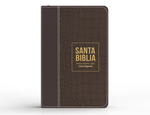 Image of BIBLIA RVR 1960 LETRA GIGANTE 14 PUNTOS SIMIL PIEL MARRON CON CIERRE E INDICE