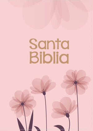 Biblia RVR 1960 Compacta Letra Grande 11 Puntos Símil Piel Floral Rosadas