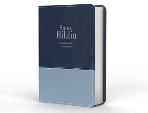Image of Biblia RVR 1960 Letra Súper Gigante Símil Piel Duotone Azul Marino Oscuro