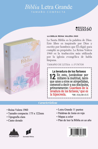 Image of Biblia RVR 1960 Compacta Letra Grande 11 puntos Símil Piel Rosado Claro
