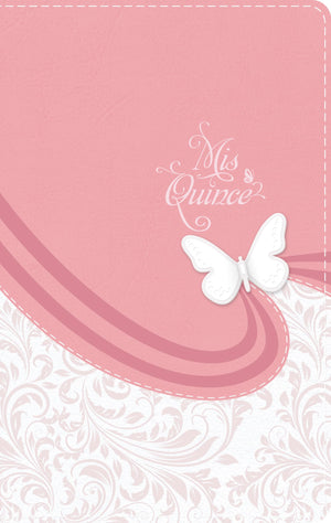 BIBLIA RVR 1960 MIS QUINCE ROSA FLOREADO SIMIL PIEL