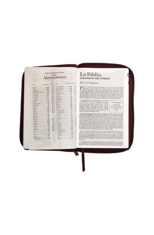 Biblia RVR 1960 Letra Grande Tamaño Manual Símil Piel Duotone Marrón Marrón con Índice con Cierre