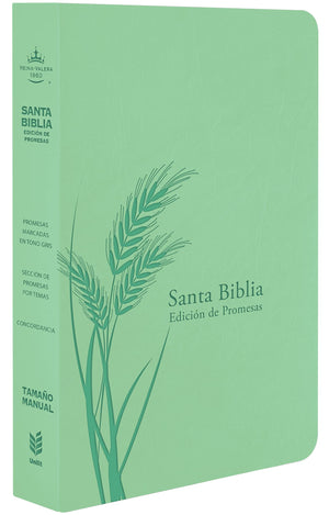 Biblia RVR 1960 Letra Grande Tamaño Manual Menta Símil Piel