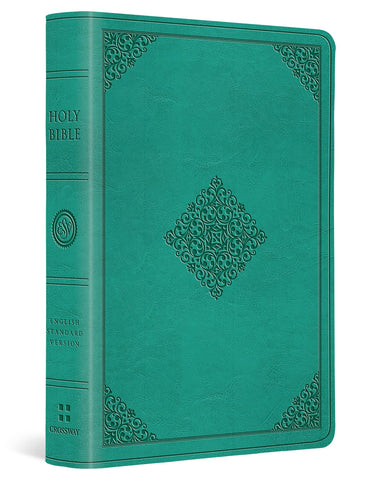 Image of ESV VALUE LARGE PRINT COMPACT BIBLE (TRUTONE, TEAL, ORNAMENT DESIGN)