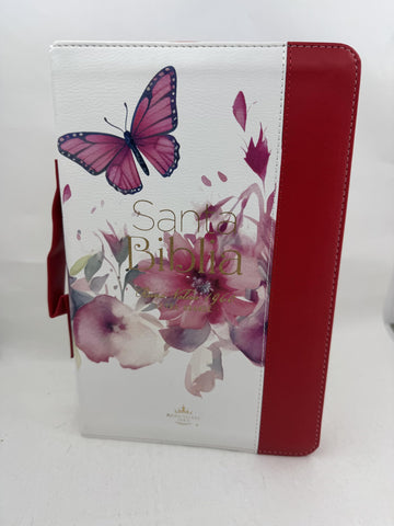 Image of Biblia RVR 1960 Letra Grande Tamaño Manual Rosa Símil Piel con Índice y Cierre
