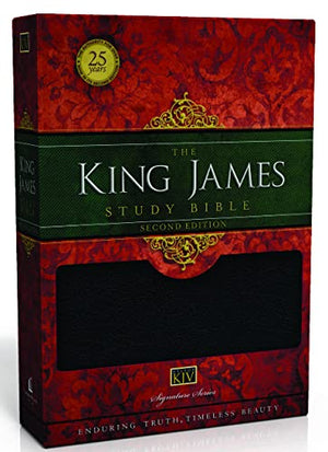 KJV Study Bible Large Print Bonded Leather Black Red Letter: Second Edition