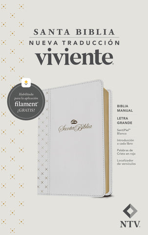 Image of Biblia NTV Letra Grande Tamaño Manualcon Filament Símil Piel Blanco Letra Roja