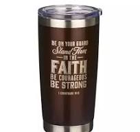 Image of Stand Firm Brown Stainless Steel Mug - 1 Corinthians 16:13