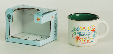Image of Taza Pequeña 3OZ. Colección Pequeñas Bendiciones. Dios te Cuida Siempre