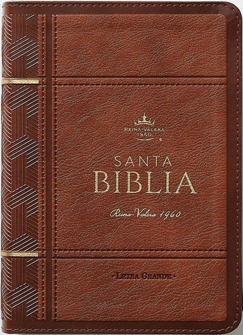 Image of Biblia RVR 1960 Letra Grande Tamaño Manual Neoclassic Café Claro Símil Piel
