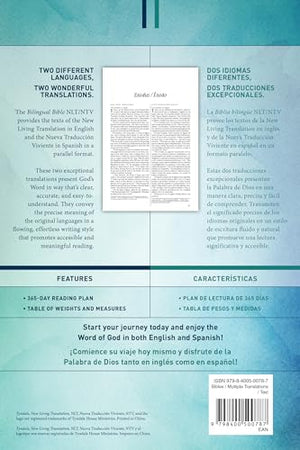 Biblia Bilingüe NLT/NTV Rústica Blue Watercolor