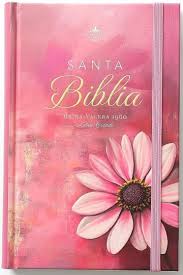 Image of Biblia RVR 1960 Letra GrandeTamaño Manual Tapa Dura Flor rosa Tapa Dura