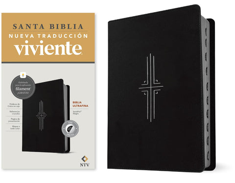 Image of Biblia NTV Ultrafina con Filament Negro Símil Piel con Índice