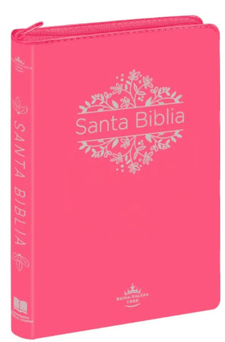 Image of Biblia RVR 1960 Letra Grande Con Cierre Simil Piel Rosa