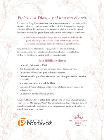 Image of Biblia RVR 1960 Devocional los Lenguajes del Amor Edición Oro Rosa