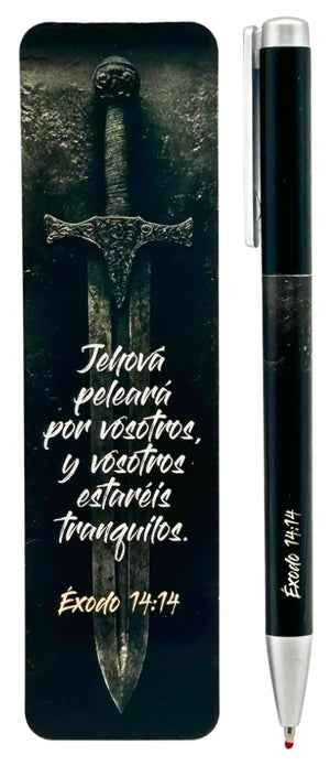 Pack Bolígrafo con Marcador de Libro. Jehová Peleará