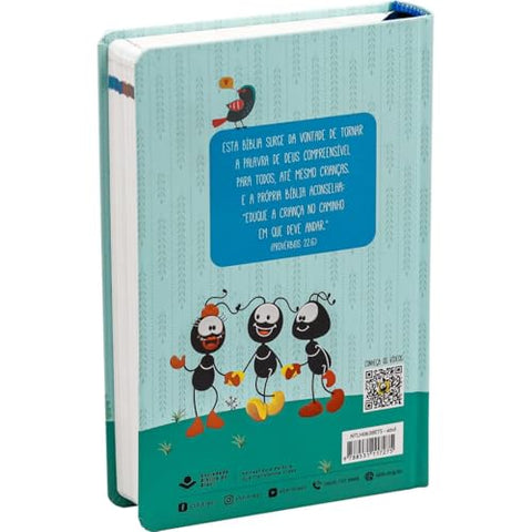 Image of Bíblia Em Portugués NTHL Explicada para Crianças com ilustrações Smilinguido Capa Dura Azul