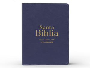 Biblia RVR 1960 Compacta Letra Grande 11 puntos Símil Piel Azul con Cierre e Índice