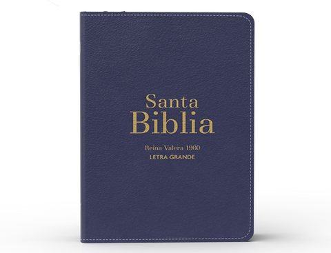 Image of BIBLIA RVR 1960 COMPACTA LETRA GRANDE 11 PUNTOS SIMIL PIEL AZUL CON CIERRE E INDICE