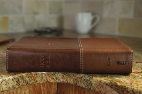 Image of THE AMPLIFIED STUDY BIBLE, LEATHERSOFT, BROWN [LARGE PRINT]
