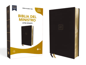 Biblia RVR 1960 del Ministro Letra Gigante Piel Negro Palabras de Jesús en Rojo Comfort Print