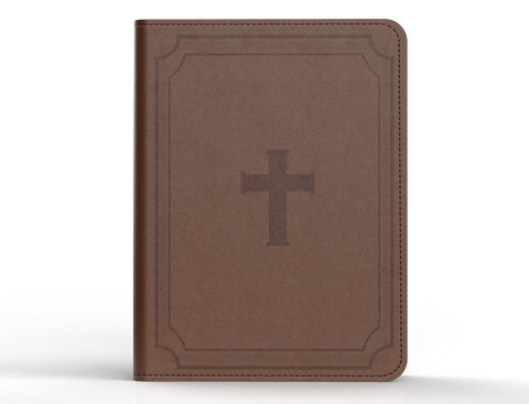 Image of BIBLIA RVR 1960 COMPACTA LETRA GRANDE 11 PUNTOS SIMIL PIEL CRUZ MARRON