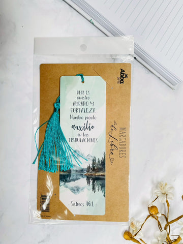 Image of Marcador de Libro con Tassel. Dios es Nuestro Amparo