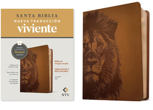Biblia NTV Margen Amplio con Filament Símil Piel León
