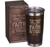 Image of Stand Firm Brown Stainless Steel Mug - 1 Corinthians 16:13